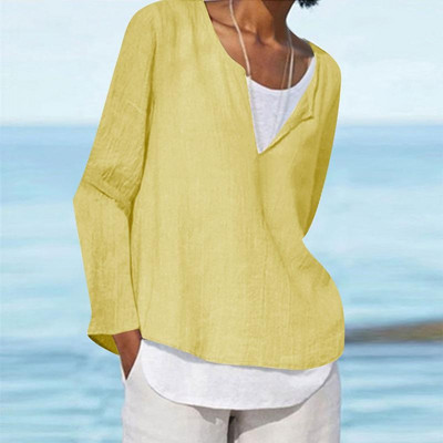 Jarné a jesenné 2023 Nové módne dámske tričko s falošným dvojdielnym topom, ženský pevný okrúhly výstrih, sveter s dlhým rukávom, dámska blúzka