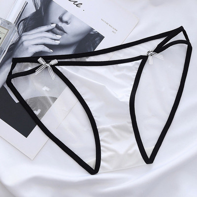 Chiloți sexy din dantelă pentru femei Chiloți delicati, moale, confortabili, din plasă, cu șireturi, cu arc, chiloți cu talie joasă