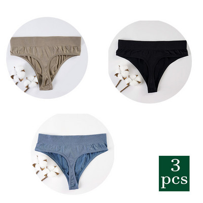 3 ks horúce sexy dámske tangá G-string nohavičky s nízkym pásom, spodná bielizeň s T-back, jednofarebné, s T-back, spodná bielizeň pre ženy