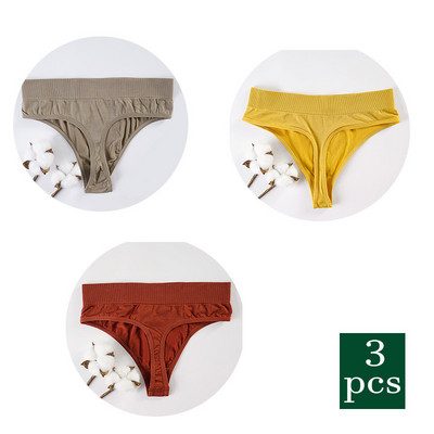 3 ks horúce sexy dámske tangá G-string nohavičky s nízkym pásom, spodná bielizeň s T-back, jednofarebné, s T-back, spodná bielizeň pre ženy