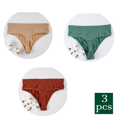 3 ks horúce sexy dámske tangá G-string nohavičky s nízkym pásom, spodná bielizeň s T-back, jednofarebné, s T-back, spodná bielizeň pre ženy