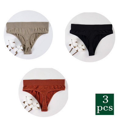 3 ks horúce sexy dámske tangá G-string nohavičky s nízkym pásom, spodná bielizeň s T-back, jednofarebné, s T-back, spodná bielizeň pre ženy