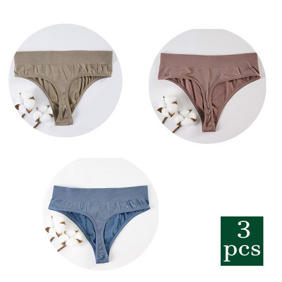 3 ks horúce sexy dámske tangá G-string nohavičky s nízkym pásom, spodná bielizeň s T-back, jednofarebné, s T-back, spodná bielizeň pre ženy