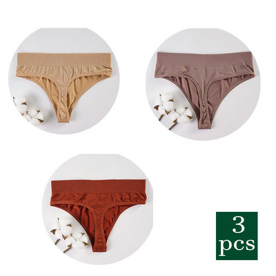 3 ks horúce sexy dámske tangá G-string nohavičky s nízkym pásom, spodná bielizeň s T-back, jednofarebné, s T-back, spodná bielizeň pre ženy