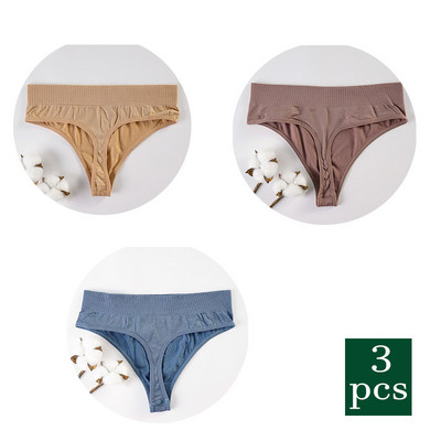 3 ks horúce sexy dámske tangá G-string nohavičky s nízkym pásom, spodná bielizeň s T-back, jednofarebné, s T-back, spodná bielizeň pre ženy