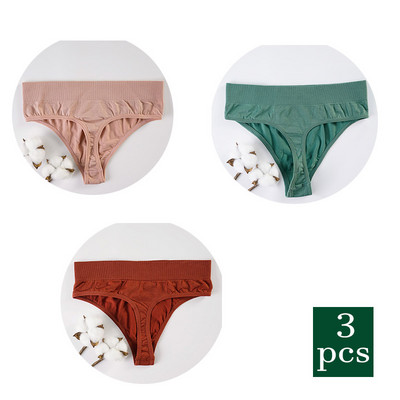 3 ks horúce sexy dámske tangá G-string nohavičky s nízkym pásom, spodná bielizeň s T-back, jednofarebné, s T-back, spodná bielizeň pre ženy