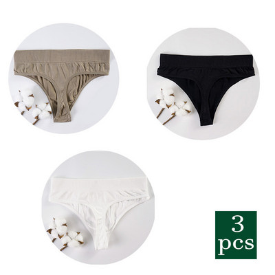 3 ks horúce sexy dámske tangá G-string nohavičky s nízkym pásom, spodná bielizeň s T-back, jednofarebné, s T-back, spodná bielizeň pre ženy