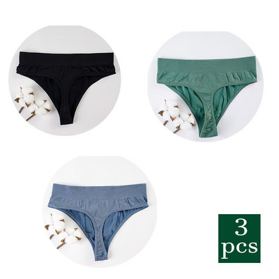 3 ks horúce sexy dámske tangá G-string nohavičky s nízkym pásom, spodná bielizeň s T-back, jednofarebné, s T-back, spodná bielizeň pre ženy