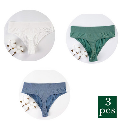 3 ks horúce sexy dámske tangá G-string nohavičky s nízkym pásom, spodná bielizeň s T-back, jednofarebné, s T-back, spodná bielizeň pre ženy