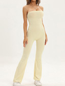 Salopetă bodycon pentru femei la modă nouă, culoare solidă, fără mâneci, fără bretele, la spate, cu bretele, îmbrăcăminte de vară, salopete, promoție caldă