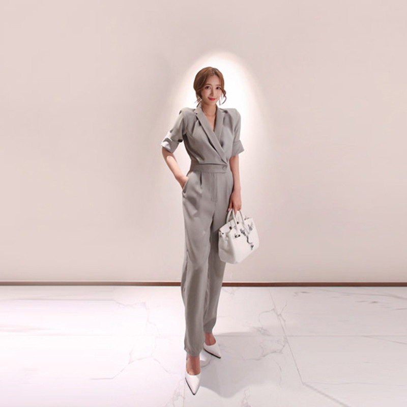 Nové módne letné overaly pre ženy, elegantné, s krátkym rukávom, pouličný štýl, temperamentné, jednoduché, šifónové, slim overaly