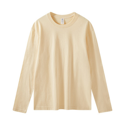 KANNISAK Dámske tričká s dlhým rukávom, kvalitné 100% bavlnené ležérne tričko Harajuku, jednofarebné, s výstrihom do O-neck, nadrozmerné, pre páry, základné tričko