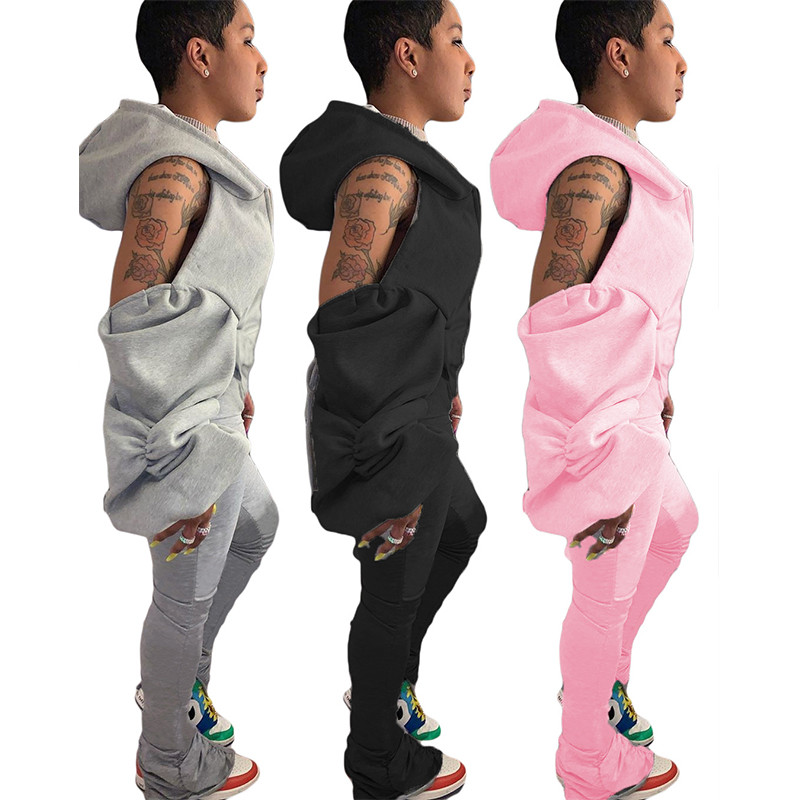 HAOYUAN Seksi hlače veće veličine Ženski kombinezoni Složene tajice Puf rukavi Jesenska odjeća Jednodijelna klupska odjeća bez leđa