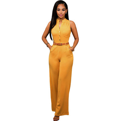 Cea mai nouă curea fără mâneci de vară, la modă, salopetă pentru femei, cu talie înaltă, cu picioare late, salopete pentru birou, pentru dama