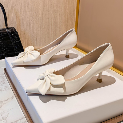 Dámske sandále na vysokých podpätkoch s mašľou a zelenou mašľou Rimocy z mäkkej umelej kože, sexi, so špicatou špičkou a tenkým podpätkom