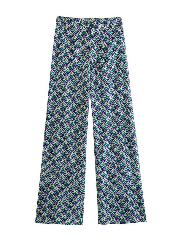 TRAF Ženski 2-dijelni kompleti hlača 2023. Nova modna majica s printom + ravne hlače Ležerni dvodijelni set, žensko odijelo