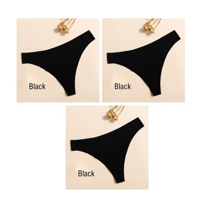3 buc. Chiloți ultra-subțiri pentru dama G String Sexy tanga slip, fără sudură, culoare solidă, lenjerie de corp pentru femei, chiloți pentru fete, tanga de damă