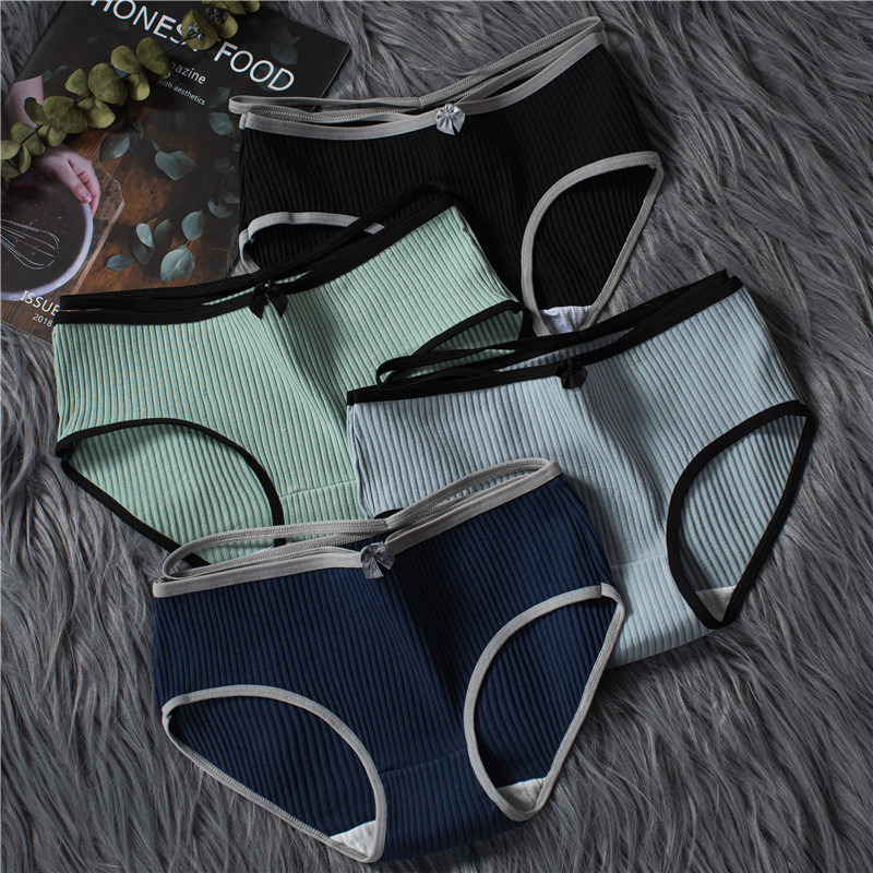 Dámske pohodlné bavlnené nohavičky s opaskom, veľkosť Plus Size, bezšvíkové, s pásom a stredne vysokým pásom.