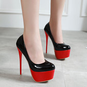 Lakirane kožne cipele na super visoke pete za žene Nove crne cipele s platformom 2023. Ženske seksi cipele za noćne klubove s potpeticom