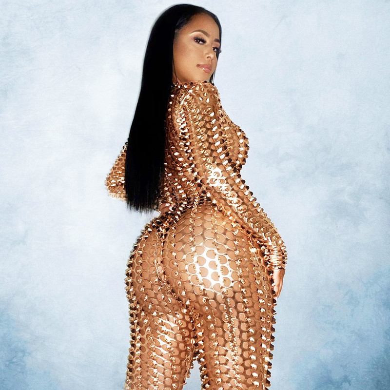 Ženski seksi kombinezon Klubska odjeća Duboki V izrez Proziran egzotičan prozirni kombinezon Tanka odjeća za noćni klub Večernja zabava Rođendan slavnih