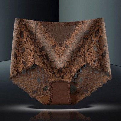 Dámske spodné prádlo so stredne vysokým pásom, sexy čipkované nohavičky, bezšvové krátke nohavičky v čisto farebných priedušných spodkoch, bezšvové dámske spodné prádlo