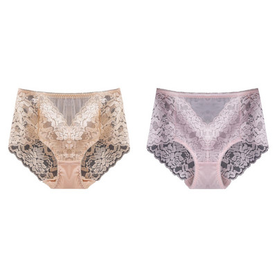 Dámske spodné prádlo so stredne vysokým pásom, sexy čipkované nohavičky, bezšvové krátke nohavičky v čisto farebných priedušných spodkoch, bezšvové dámske spodné prádlo