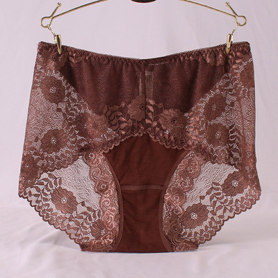 Dámske spodné prádlo so stredne vysokým pásom, sexy čipkované nohavičky, bezšvové krátke nohavičky v čisto farebných priedušných spodkoch, bezšvové dámske spodné prádlo