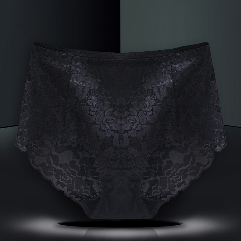 Dámske spodné prádlo so stredne vysokým pásom, sexy čipkované nohavičky, bezšvové krátke nohavičky v čisto farebných priedušných spodkoch, bezšvové dámske spodné prádlo