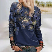 Γυναικεία μπλούζα μόδας 2022 Νέα 3D γυναικεία μακρυμάνικα μπλουζάκια Casual floral print μπλουζάκι για γυναικεία φθινοπωρινά Γυναικεία Y2k Ρούχα για κορίτσια