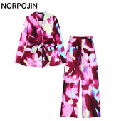 2022. Novi blejzer sa satenskom teksturom i duge hlače za žene Chic Lady 2022. Modni komplet hlača sako Y2K Top i hlače