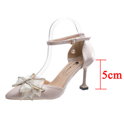 Rimocy szexi vékony sarkú bokapántos szivattyúk, csipkés, csípős, csípős, esküvői participő, női, hegyes orrú, selyem magassarkú cipő