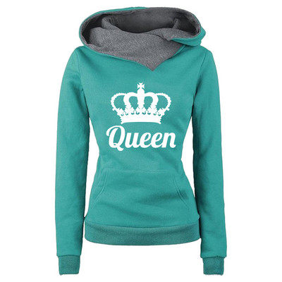 Proljetna ženska odjeća Dvodijelna trenirka s printom QUEEN Hoodies Kompleti za trčanje Ženske majice s flisom Trenirke