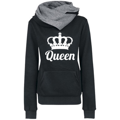 Proljetna ženska odjeća Dvodijelna trenirka s printom QUEEN Hoodies Kompleti za trčanje Ženske majice s flisom Trenirke