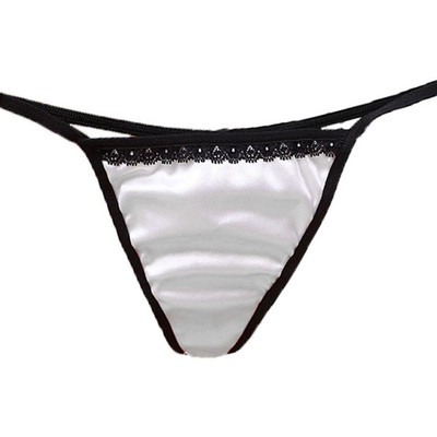 Tanga din satin de lux, sexy, fără urmă de tentație, din bumbac respirabil, cu talie joasă, pantaloni cu spatele în T Pantaloni de damă