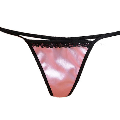 Tanga din satin de lux, sexy, fără urmă de tentație, din bumbac respirabil, cu talie joasă, pantaloni cu spatele în T Pantaloni de damă