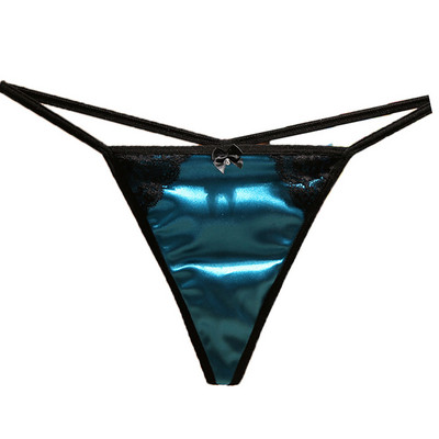 Tanga din satin de lux, sexy, fără urmă de tentație, din bumbac respirabil, cu talie joasă, pantaloni cu spatele în T Pantaloni de damă