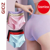 Giczi Slip Mărime Mare XXXL Chiloți Femei Lenjerie de corp fără cusături Lenjerie de lenjerie Plus Size Chiloți din mătase solidă de gheață Femei 4XL