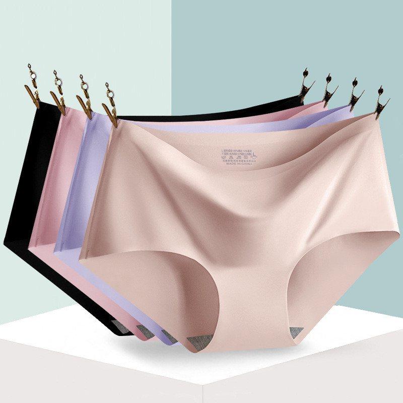 Giczi Slip Mărime Mare XXXL Chiloți Femei Lenjerie de corp fără cusături Lenjerie de lenjerie Plus Size Chiloți din mătase solidă de gheață Femei 4XL