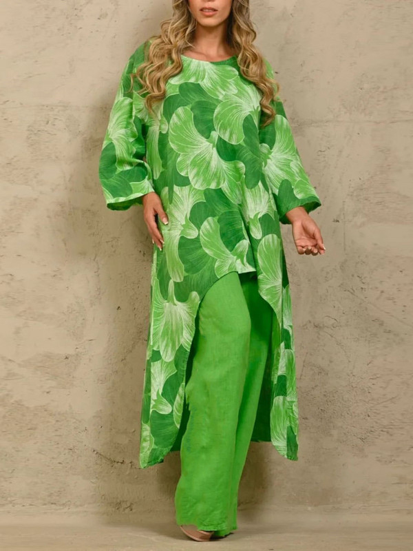 Nepravidelný elastický pás s potlačou, streetwear, jar/leto, nové, 2023, módne, 2-dielne súpravy, dámske outfity, VOĽNÉ, voľnočasové, nadrozmerné, obleky