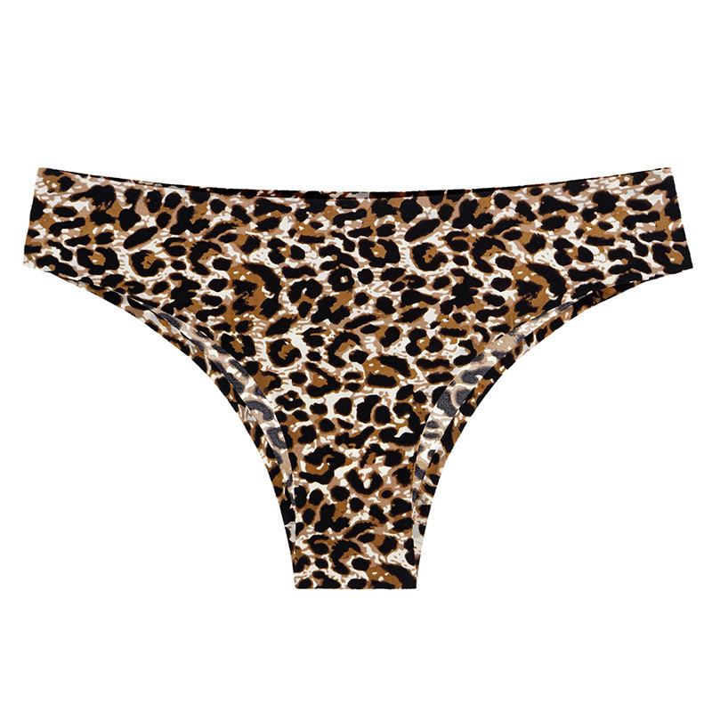 Lenjerie de corp pentru femei Chiloți de femeie, sexy, cu talie joasă, slip dintr-o bucată, fără sudură, chiloți sport din mătase cu imprimeu leopard