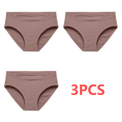 Pamučne gaćice od 3 KOM Ženske bešavne seksi gaćice srednjeg struka Basic Elasticity Briefs Intimates Mekane prozračne gaćice u 10 boja