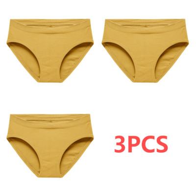 Pamučne gaćice od 3 KOM Ženske bešavne seksi gaćice srednjeg struka Basic Elasticity Briefs Intimates Mekane prozračne gaćice u 10 boja