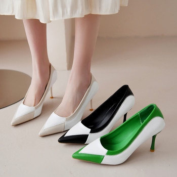 Rimocy Mixed Color Designer Pumps for Women 2022 Sexy Stiletto ψηλοτάκουνα παπούτσια για πάρτι Γυναικεία Κομψά ρηχά παπούτσια με μυτερά δάχτυλα
