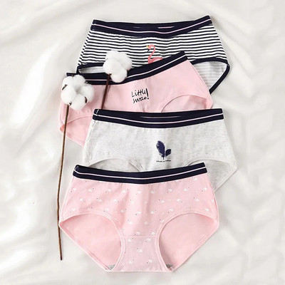 4Pcs plus veličina M-5XL gaćice Ženske pamučne donje rublje visokog struka Bešavne gaćice za djevojke Seksi žensko donje rublje koje diše