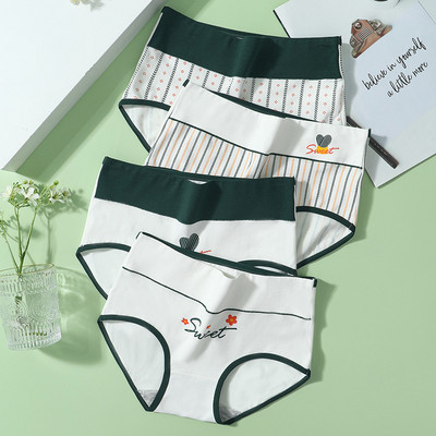 4Pcs plus veličina M-5XL gaćice Ženske pamučne donje rublje visokog struka Bešavne gaćice za djevojke Seksi žensko donje rublje koje diše