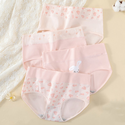 4Pcs plus veličina M-5XL gaćice Ženske pamučne donje rublje visokog struka Bešavne gaćice za djevojke Seksi žensko donje rublje koje diše