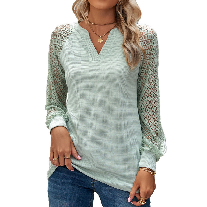 Ženske majice kratkih rukava dugih rukava s V-izrezom
