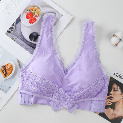 3XL plus veličina, seksi čipkasti grudnjak, jednobojni grudnjak s kopčom na poprečnoj strani, grudnjak Bežični push up grudnjaci za žene, donje rublje, donje rublje za spavanje