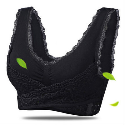 3XL plus veličina, seksi čipkasti grudnjak, jednobojni grudnjak s kopčom na poprečnoj strani, grudnjak Bežični push up grudnjaci za žene, donje rublje, donje rublje za spavanje