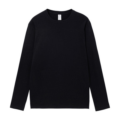 WAVLATII Tricouri cu mânecă lungă din bumbac pentru femei noi, roz, alb, 230 GSM, tricouri de bază moale, casual, pentru primăvară, toamnă WLT2301